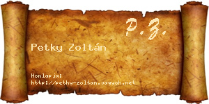 Petky Zoltán névjegykártya